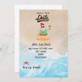 Weihnachten mit SANTA CLAUS Save the Date im Juli Einladung (Vorne/Hinten)