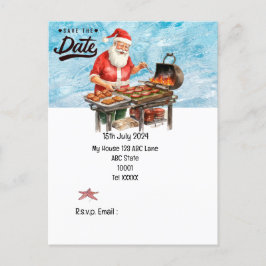 Weihnachten mit SANTA CLAUS Save the Date im Juli Postkarte