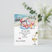 Weihnachten mit SANTA CLAUS Save the Date im Juli Postkarte (Stehend Vorderseite)