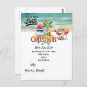 Weihnachten mit SANTA CLAUS Save the Date im Juli Postkarte (Vorne/Hinten)