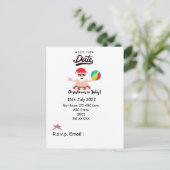 Weihnachten mit SANTA CLAUS Save the Date im Juli Postkarte (Stehend Vorderseite)