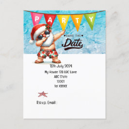 Weihnachten mit SANTA CLAUS Save the Date im Juli Postkarte