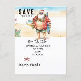Weihnachten mit SANTA CLAUS Save the Date im Juli Postkarte