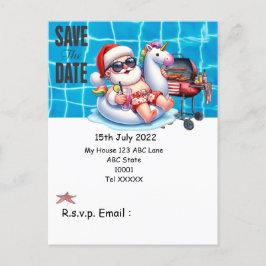 Weihnachten mit SANTA CLAUS Save the Date im Juli Postkarte