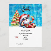 Weihnachten mit SANTA CLAUS Save the Date im Juli Postkarte (Vorderseite)