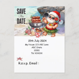 Weihnachten mit SANTA CLAUS Save the Date im Juli Postkarte