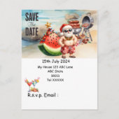 Weihnachten mit SANTA CLAUS Save the Date im Juli Postkarte (Vorderseite)