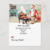 Weihnachten mit SANTA CLAUS Save the Date im Juli Postkarte (Vorderseite)