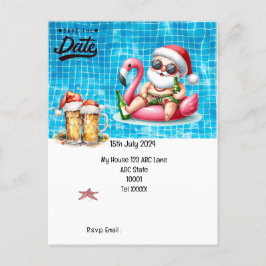 Weihnachten mit SANTA CLAUS Save the Date im Juli Postkarte