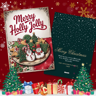 Weihnachten mit Schneemännern und Bäumen Keksen