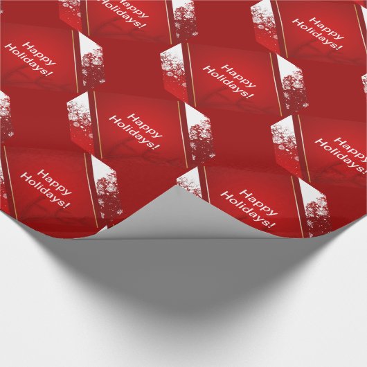 Weihnachten mit Schneerot-Hintergrundpapier Geschenkpapier (Ecke)