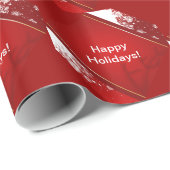 Weihnachten mit Schneerot-Hintergrundpapier Geschenkpapier (Rolleneckpunkt)