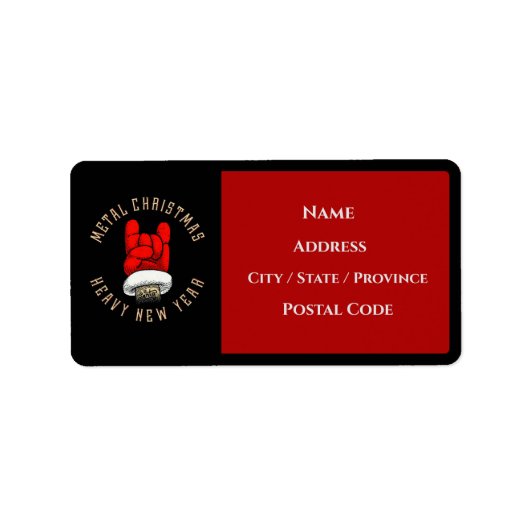 Weihnachten mit Schwermetall Adressaufkleber (Vorne)