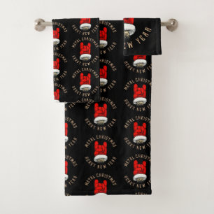 Weihnachten mit Schwermetall Badhandtuch Set