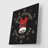 Weihnachten mit Schwermetall Quadratische Wanduhr (Winkel)