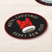 Weihnachten mit Schwermetall Runder Pappuntersetzer (Angewinkelt)