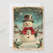 Weihnachten mit Snowman und festlichem Dorf Einladung (Vorderseite)