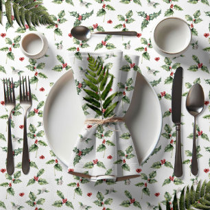 Weihnachten mit Stechpalme und Mistelzweig Tischdecke