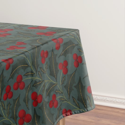 Weihnachten mit Stechpalmenbeeren Tischdecke (Beispiel)
