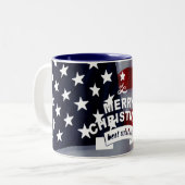 Weihnachten mit Stern: Feiern Sie die Jahreszeit Zweifarbige Tasse (Vorderseite Links)