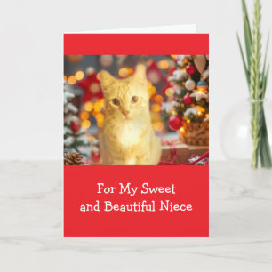 Weihnachten mit süßer roter Katze für Nichte