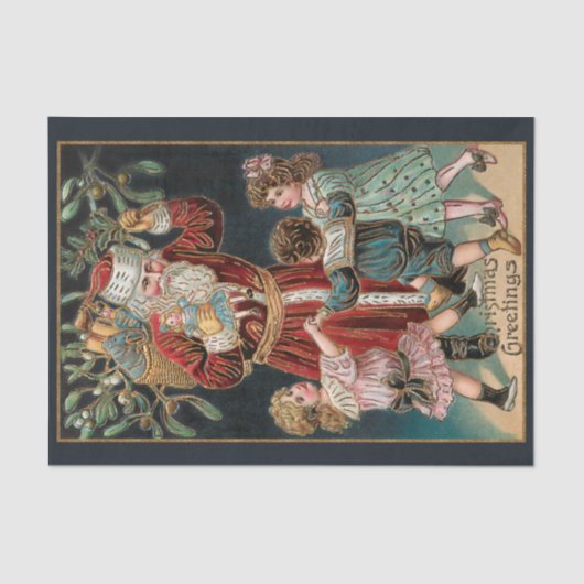 Weihnachten mit Tanz Kinder & Mistletoe Seidenpapier (Vorderseite)