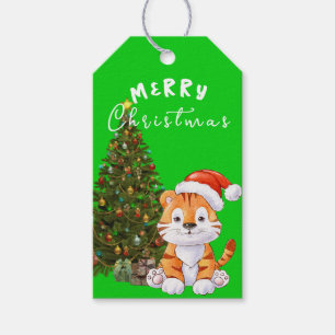 Weihnachten mit Tiger Geschenkanhänger