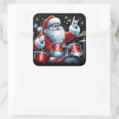 Weihnachten mit Trommeln Behalte Weihnachten Quadratischer Aufkleber (Tasche)