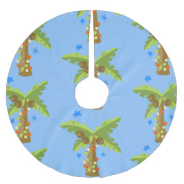 Weihnachten mit tropischen Palmen Polyester Weihnachtsbaumdecke