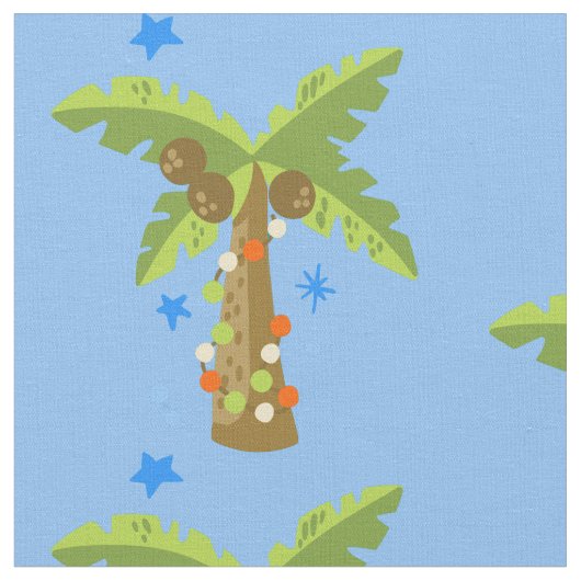 Weihnachten mit tropischen Palmen Stoff (Nahaufnahme)