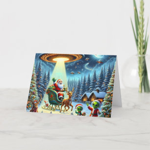 Weihnachten mit UFO-Alienhelfern des Weihnachtsman