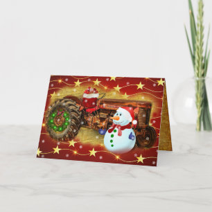 Weihnachten mit Vintage-Rotem Landwirtschftstrakto