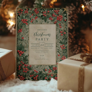 Weihnachten mit Vintage-Roten Beeren Einladung