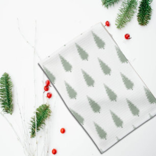 Weihnachten mit Waldtannen Geschirrtuch