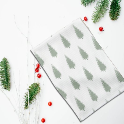Weihnachten mit Waldtannen Geschirrtuch