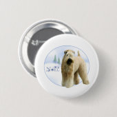 Weihnachten mit weichem Wheaten Terrier - Schaltfl Button (Vorne & Hinten)