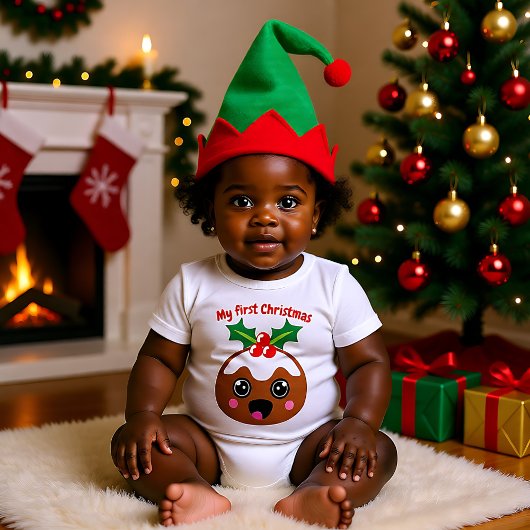 🎄.. Weihnachten mit Weihnachts Pudding Baby Strampler