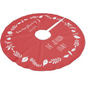 Weihnachten mit weißem Blätter Polyester Weihnachtsbaumdecke (Schrägansicht)