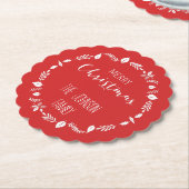 Weihnachten mit weißem Blätter Untersetzer (angewinkelt)