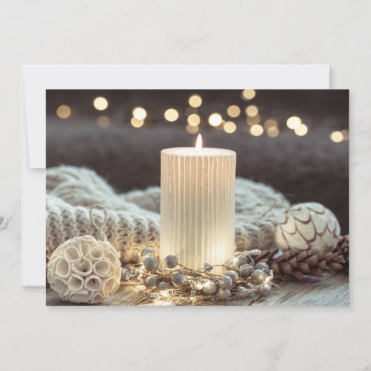 Weihnachten mit weißer Kerze (Vorderseite)