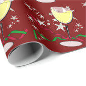 Weihnachten mit Weißwein Geschenkpapier (Rolleneckpunkt)