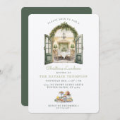 Weihnachten Mittagessen | Green Dining Room Einladung (Vorne/Hinten)