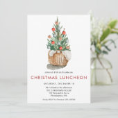 Weihnachten Mittagessen Pine Holiday Einladung (Stehend Vorderseite)