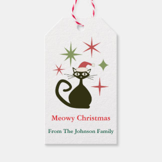 Weihnachten Mitte des Jahrhunderts Atomkatze Perso Geschenkanhänger