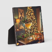 Weihnachten Mitte des Jahrhunderts Merry & Bright  Fotoplatte (Vorderseite)