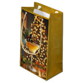 Weihnachten Mitte des Jahrhunderts Merry & Bright Kleine Geschenktüte (Rückseite Schrägansicht)