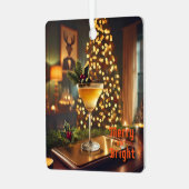 Weihnachten Mitte des Jahrhunderts Merry & Bright Ornament Aus Metall (Vorderseite links)