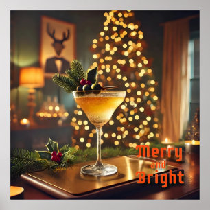 Weihnachten Mitte des Jahrhunderts Merry & Bright  Poster
