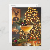 Weihnachten Mitte des Jahrhunderts Merry & Bright  Postkarte (Vorne/Hinten)