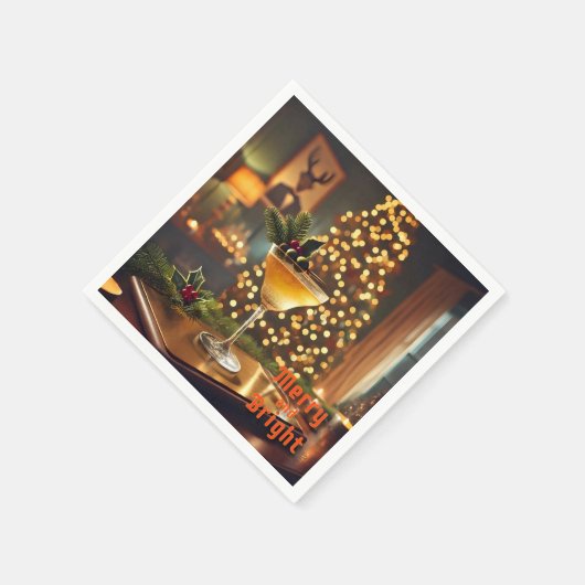 Weihnachten Mitte des Jahrhunderts Merry & Bright  Serviette (Ecke)